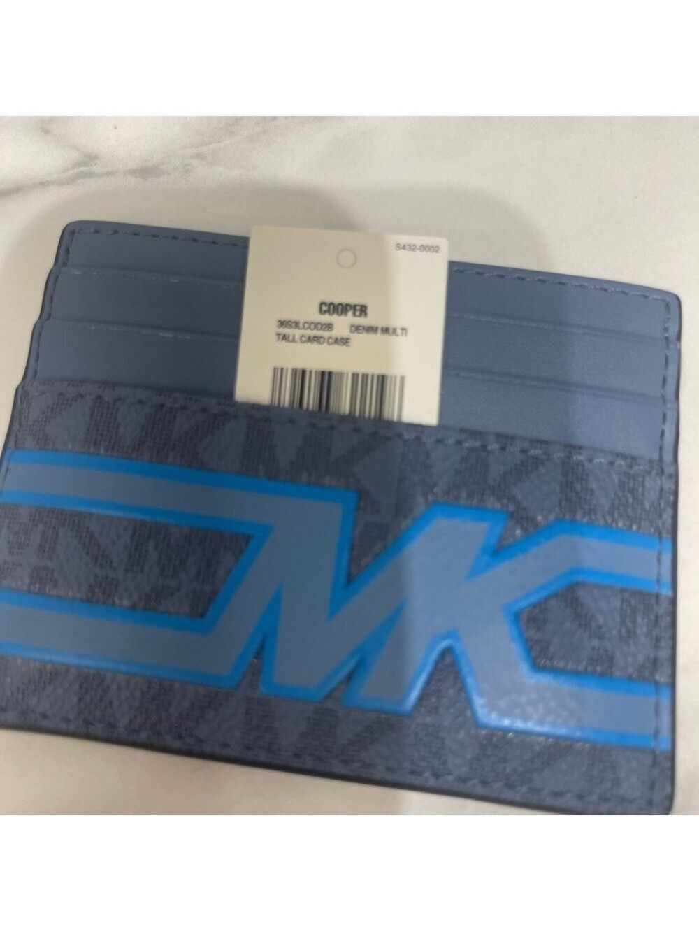 Michael Kors Cooper Utility Messenger & Card Holder Unisex Blue Logo Denim Multi - Picture 10 of 10
